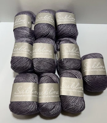 Hilo Merino DK Sublime LUSTROSO EXTRAFINO #SH297 MERINO/NYLON 25 gr ea. Juego de 10 Foto 1 de 4