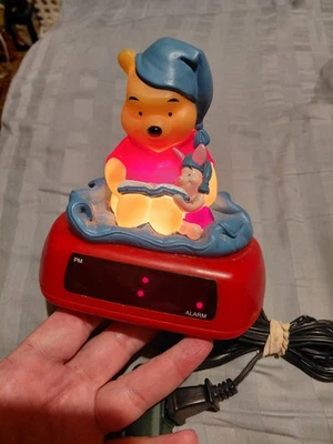 Reloj despertador Winnie the Pooh & Piglet Fantasma vintage y luz nocturna probado funciona Foto 1 de 4