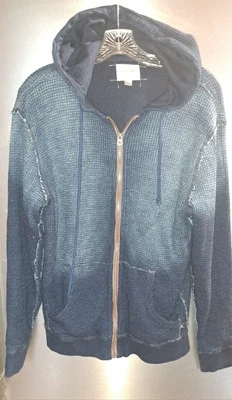 Para Hombres TRUE GRIT Waffle Tejido Cremallera Sudadera con Capucha Forro Polar Chaqueta Ombre Envejecido M Foto 1 de 4