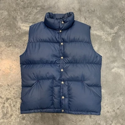 Vintage The North Face Puffer Vest Small Blue Snap Outdoor Pockets USA Mens - Image 1 of 4