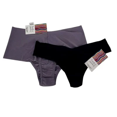 Hanky Panky Women's Thong Panties Medium Purple & Navy 2 Pack Breathable - Image 1 of 4