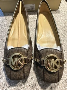 Michael Kors Lillie Moc Brown Logo w/ Gold Hardware Women's sizes 10M NWb - Picture 1 of 7