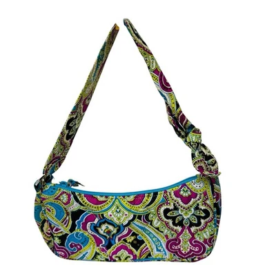 VERA BRADLEY ZOE Silk Paisley Limited Edition Shoulder Bag Blue Pink - Image 1 of 4