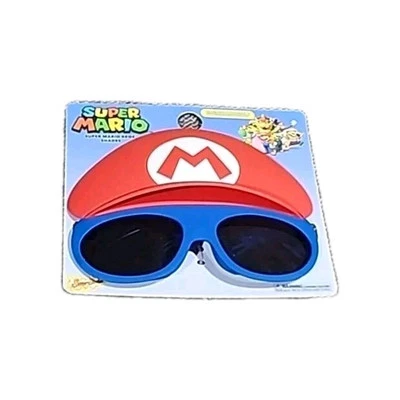 Nintendo Super Mario Bros. Kids Sunglasses Shades Costume Party Sun-Staches NEW - Image 1 of 2