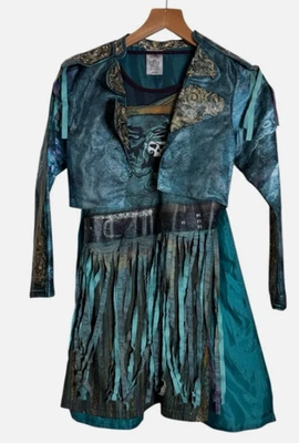 Disney Descendientes 2 Uma Disfraz Niñas 4 Pirata Imitación Cuero Abrigo Vestido Parche Ocular Foto 1 de 4