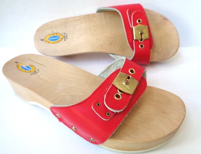 DR SCHOLL'S THE Original Excercise Sandals US 6M Red Leather ITALY - Image 1 of 4