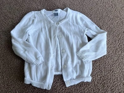 Cárdigan blanco Old Navy para niñas talla 5t con botones manga larga Foto 1 de 3
