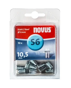 Novus Tools Blindnietmutter S6 4 x 10,5 mm  B-Ware 10 Stück Aluminium Standard - Bild 1 von 3