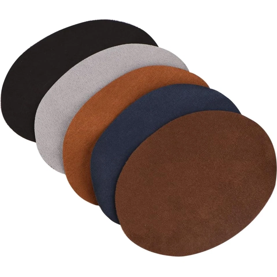 Hochwertige Knie- und Ellbogenpatches aus PU-, Waschmaschinenfest, Oval - Bild 1 von 2