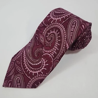 Corbata Donald J Trump Signature Collection Borgoña Paisley Corbata Seda 59"x3.75"  Foto 1 de 4