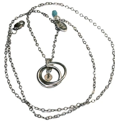 Collar circular remolino cristal plata esterlina 925 EFY 18" Foto 1 de 4