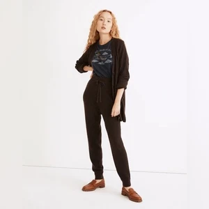 Madewell XS Asherton Waffle Sweater Pants Brown Alpaca Wool Blend Lounge Joggers - Picture 1 of 10