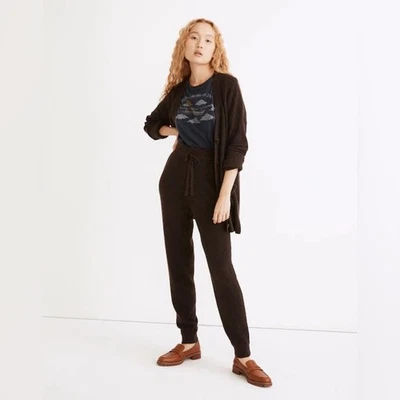 Pantalones Suéter Madewell XS Asherton Waffle Marrón Mezcla de Lana de Alpaca Salón Joggers Foto 1 de 4