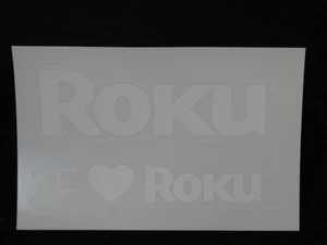Neu weiß I Herz (Liebe) Roku Logo Aufkleber Abziehbilder - Bild 1 von 1