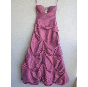 Miss Anne Dress Sz Small Purple Satin Iridscent Strapless Beaded Prom Formal NWT - Picture 1 of 11