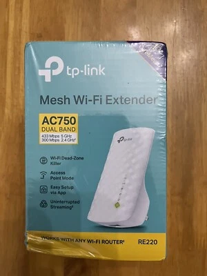 TP-Link RE220 AC750 Wireless Dual Band Wi-Fi Range Extender / Repeater / Booster - Image 1 of 4