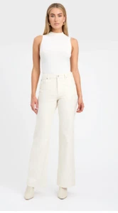 Kookai Cream Ezra Jeans Size 36/ Size 8 - Picture 1 of 4