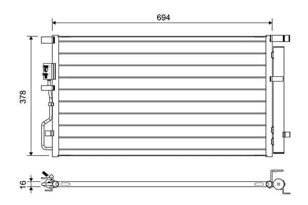 Condensador de CA Valeo para HYUNDAI Tucson 15- 97606D7500 Foto 1 de 1