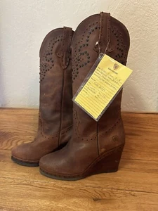 Ariat Wedge leather boots Size 7B Sample sale Stapleton - Picture 1 of 14