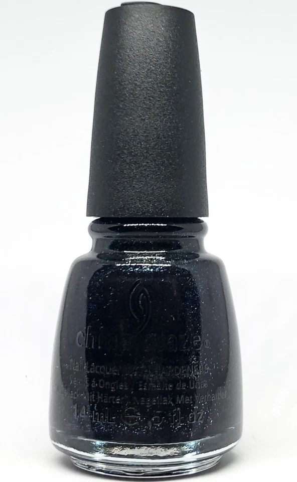China Glaze Nail Polish SMOKE AND ASHES 1126 Dark Green Glitter on Black Base - Image 1 of 1