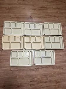 SILITE Melamine Cafeteria Divided Lunch Trays #614 Yellow/tan - Set of 8 - Picture 1 of 4