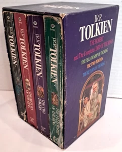 Vintage 4 Book Box Set of Lord Of The Rings & The Hobbit by J.R.R. Tolkien - Picture 1 of 5