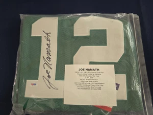 Joe Namath Auto Jets Jersey PSA W/ Jets Logo Mitchel & Ness 65-77 Size 52 - Picture 1 of 10