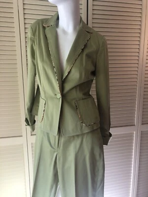 Traje Pantalón Renfrew Boutique Verde y Marrón Recortado 2 piezas Tallas 2-4 Foto 1 de 4