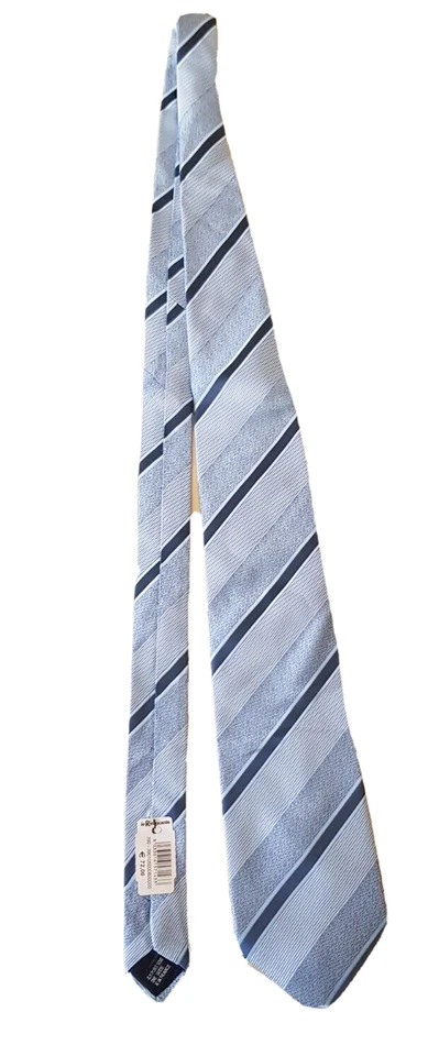 Corbata Pura Seda Cerruti Hombre Rayas Azules Nueva - Imagen 1 de 3