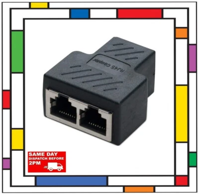 RJ45 Splitter Connector Female to Female Network Adapter 1 to 2 Female Cat 6 /5e - Image 1 of 3