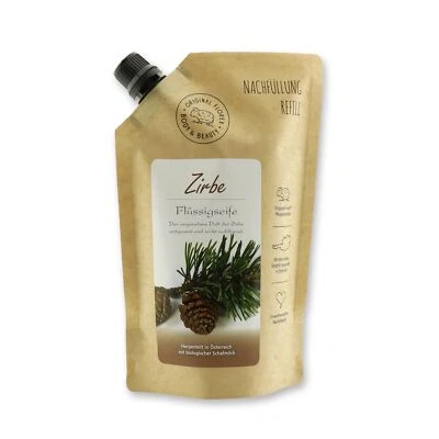 FLOREX Flüssigseife Zirbe mit biologischer Schafmilch 1000ml im Nachfüll-Beutel