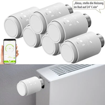 revolt 6er-Set programmierbare WLAN-Heizkörperthermostate, App, Sprachbefehl - Bild 1 von 4