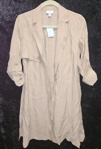 J. Jill Chablis offener leichter Trenchcoat Staubmantel Jacke Dusty Pink XS Fehler - Bild 1 von 7