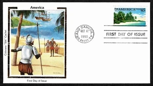 USA, SCOTT # C127, COLORANO FDC COVER OF 1990 AMERICA, SOLDIERS BY THE BEACH - Picture 1 of 1