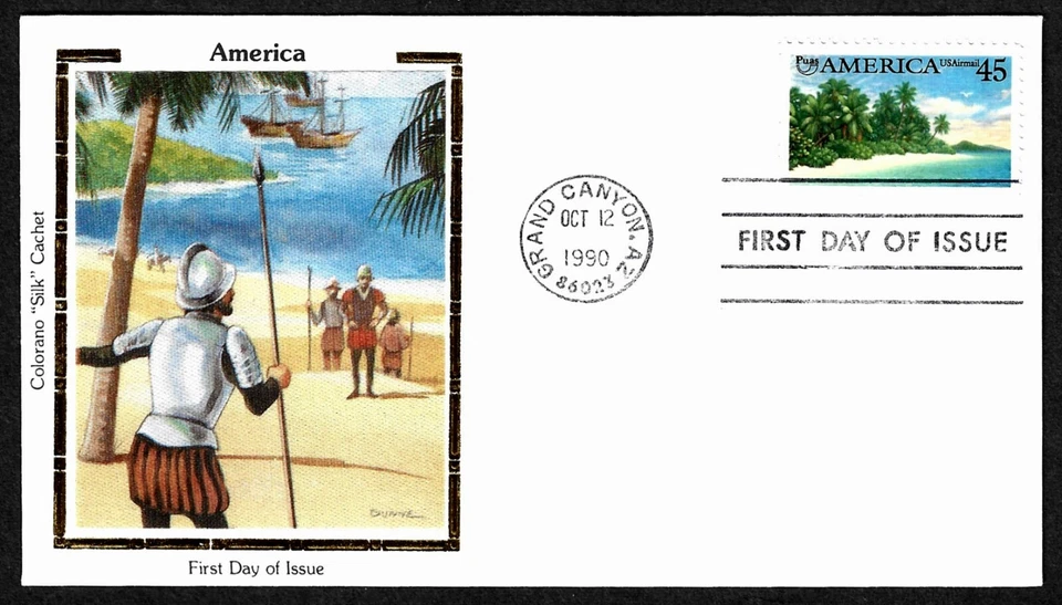 USA, SCOTT # C127, COLORANO FDC COVER OF 1990 AMERICA, SOLDIERS BY THE BEACH - Image 1 of 1