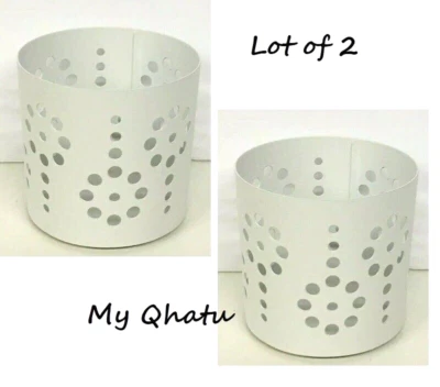 Ikea VACKERT Holder Metal Decoration for candle in glass Flower/white Lot of 2 - Image 1 of 3