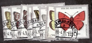 1991 Germany Sc# B705 - 712 (Semi-postal) Endangered Butterflies. Used Cv$8.35 - Picture 1 of 1