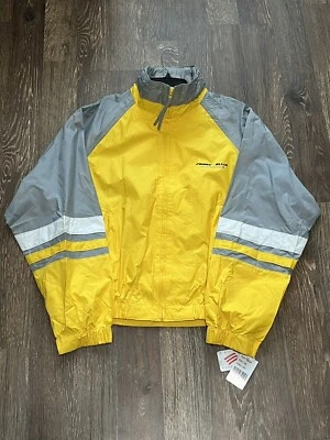 Vintage Perry Ellis America Active Windbreaker Jacket Full Zip Yellow Grey XL - Image 1 of 4