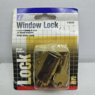 WRIGHT PRODUCTS Cerradura de ventana con llave acabado enchapado en latón #V100BR Foto 1 de 2