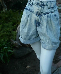 Vintage 1980's Memphis Acid Wash Short Pants 28 x 21 Size 7/8 - Picture 1 of 9