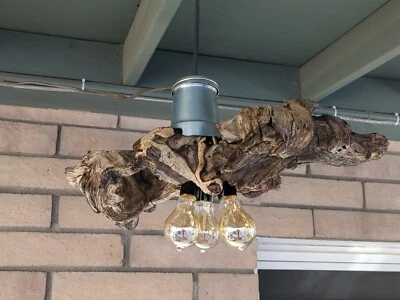 Rustic Western Mesquite Wooden Chandelier/ Light - Image 1 of 4