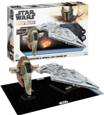 Kit Modelo Papel Mandaloriano Star Wars Boba Fett's Starfighter & Imperial Light Foto 1 de 4