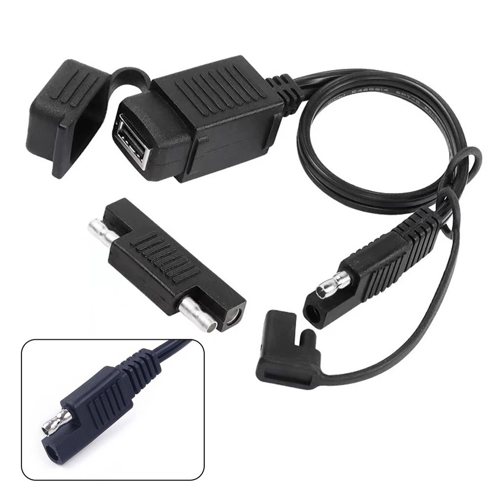 Motorcycle SAE to USB Cable Kit Waterproof USB Charger for Phone GPS Camera - Image 1 of 4