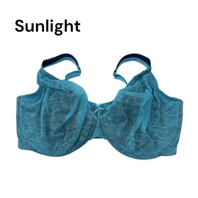 Sujetador con aros de encaje azul claro Cacique talla 40I correas ajustables ajuste cómodo Foto 1 de 4