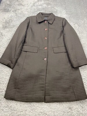 Fleet Street Jacket Women Large Brown Quilted Removable Liner Chore Trench Coat - Image 1 of 4