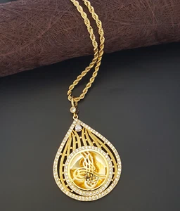 Tugra Kette Kolye Gold Osmanli Taki 22 Ayar Altin Kaplama Kuyumcu Modeleri Gelin - Bild 1 von 4