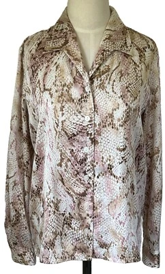 Blusa Alfred Dunner feminina 10 pequenas mangas compridas com botões - Imagem 1 de 4