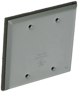 TayMac Weatherproof Metallic Device Cover Blank 2-Gang Gray BC200S - Picture 1 of 1