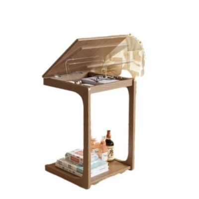 Solid wood mobile coffee table multi-functional living room sofa edge table - Image 1 of 4