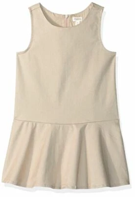 Vestido tejido plisado uniforme sin nivel grande para niñas Gymboree, caqui, 7 Foto 1 de 2